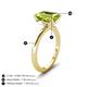 3 - Abena 2.51 ctw Peridot Emerald Shape (9x7 mm) with Prong Studded Natural Diamond Solitaire Plus Engagement Ring 
