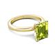 5 - Abena 2.51 ctw Peridot Emerald Shape (9x7 mm) with Prong Studded Natural Diamond Solitaire Plus Engagement Ring 