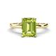 1 - Abena 2.51 ctw Peridot Emerald Shape (9x7 mm) with Prong Studded Natural Diamond Solitaire Plus Engagement Ring 