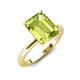 4 - Abena 2.51 ctw Peridot Emerald Shape (9x7 mm) with Prong Studded Natural Diamond Solitaire Plus Engagement Ring 