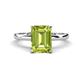 1 - Abena 2.51 ctw Peridot Emerald Shape (9x7 mm) with Prong Studded Natural Diamond Solitaire Plus Engagement Ring 