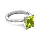 5 - Abena 2.51 ctw Peridot Emerald Shape (9x7 mm) with Prong Studded Natural Diamond Solitaire Plus Engagement Ring 