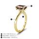 3 - Abena 2.31 ctw Smoky Quartz Emerald Shape (9x7 mm) with Prong Studded Natural Diamond Solitaire Plus Engagement Ring 