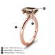 3 - Abena 2.31 ctw Smoky Quartz Emerald Shape (9x7 mm) with Prong Studded Natural Diamond Solitaire Plus Engagement Ring 