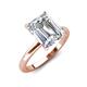 5 - Abena 1.86 ctw Moissanite Emerald Shape (9x7 mm) with Prong Studded Natural Diamond Solitaire Plus Engagement Ring 