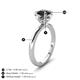 3 - Abena 1.56 ctw Black Diamond (6.50 mm) with Prong Studded Side Natural Diamond Solitaire Plus Engagement Ring 