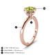 3 - Abena 1.16 ctw Peridot (6.50 mm) with Prong Studded Side Natural Diamond Solitaire Plus Engagement Ring 