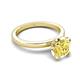 5 - Abena 1.01 ctw Yellow Sapphire (6.00 mm) with Prong Studded Side Natural Diamond Solitaire Plus Engagement Ring 