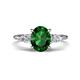 1 - Leah 2.58 ctw Created Emerald Oval Shape (9x7 mm) Hidden Halo accented Lab Grown Diamond Engagement Ring 