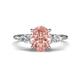 1 - Leah 2.58 ctw Morganite Oval Shape (9x7 mm) Hidden Halo accented Lab Grown Diamond Engagement Ring 