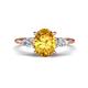 1 - Leah 2.63 ctw Citrine Oval Shape (9x7 mm) Hidden Halo accented Lab Grown Diamond Engagement Ring 
