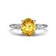 1 - Leah 2.63 ctw Citrine Oval Shape (9x7 mm) Hidden Halo accented Lab Grown Diamond Engagement Ring 
