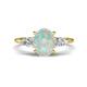 1 - Leah 2.25 ctw Opal Oval Shape (9x7 mm) Hidden Halo accented Lab Grown Diamond Engagement Ring 