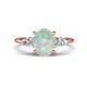 1 - Leah 2.25 ctw Opal Oval Shape (9x7 mm) Hidden Halo accented Lab Grown Diamond Engagement Ring 