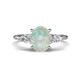 1 - Leah 2.25 ctw Opal Oval Shape (9x7 mm) Hidden Halo accented Lab Grown Diamond Engagement Ring 