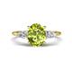 1 - Leah 2.93 ctw Peridot Oval Shape (9x7 mm) Hidden Halo accented Lab Grown Diamond Engagement Ring 