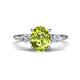 1 - Leah 2.93 ctw Peridot Oval Shape (9x7 mm) Hidden Halo accented Lab Grown Diamond Engagement Ring 