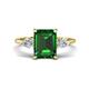 1 - Leah 2.83 ctw Created Emerald Emerald Shape (9x7 mm) Hidden Halo accented Lab Grown Diamond Engagement Ring 