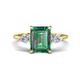 1 - Leah 3.89 ctw Created Alexandrite Emerald Shape (9x7 mm) Hidden Halo accented Lab Grown Diamond Engagement Ring 