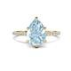 1 - Aisha 1.56 ctw Aquamarine (9x6 mm) Pear Shape Hidden Halo accented Lab Grown Diamond Women Engagement ring