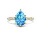 1 - Aisha 2.01 ctw Blue Topaz (9x6 mm) Pear Shape Hidden Halo accented Lab Grown Diamond Women Engagement ring