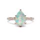 1 - Aisha 1.03 ctw Opal (9x6 mm) Pear Shape Hidden Halo accented Lab Grown Diamond Women Engagement ring