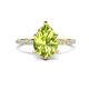 1 - Aisha 1.86 ctw Peridot (9x6 mm) Pear Shape Hidden Halo accented Lab Grown Diamond Women Engagement ring