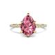 1 - Aisha 1.86 ctw Pink Tourmaline (9x6 mm) Pear Shape Hidden Halo accented Lab Grown Diamond Women Engagement ring