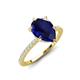 3 - Aisha 1.99 ctw Created Blue Sapphire (9x6 mm) Pear Shape Hidden Halo accented Lab Grown Diamond Women Engagement ring