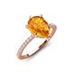 3 - Aisha 1.56 ctw Citrine (9x6 mm) Pear Shape Hidden Halo accented Lab Grown Diamond Women Engagement ring