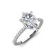 3 - Aisha 1.66 ctw Moissanite (9x6 mm) Pear Shape Hidden Halo accented Lab Grown Diamond Women Engagement ring