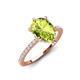 3 - Aisha 1.86 ctw Peridot (9x6 mm) Pear Shape Hidden Halo accented Lab Grown Diamond Women Engagement ring