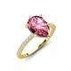 3 - Aisha 1.86 ctw Pink Tourmaline (9x6 mm) Pear Shape Hidden Halo accented Lab Grown Diamond Women Engagement ring