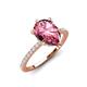 3 - Aisha 1.86 ctw Pink Tourmaline (9x6 mm) Pear Shape Hidden Halo accented Lab Grown Diamond Women Engagement ring