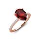 3 - Aisha 1.96 ctw Red Garnet (9x6 mm) Pear Shape Hidden Halo accented Lab Grown Diamond Women Engagement ring