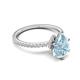 5 - Aisha 1.56 ctw Aquamarine (9x6 mm) Pear Shape Hidden Halo accented Lab Grown Diamond Women Engagement ring