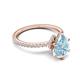 5 - Aisha 1.56 ctw Aquamarine (9x6 mm) Pear Shape Hidden Halo accented Lab Grown Diamond Women Engagement ring