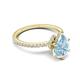 5 - Aisha 1.56 ctw Aquamarine (9x6 mm) Pear Shape Hidden Halo accented Lab Grown Diamond Women Engagement ring