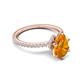5 - Aisha 1.56 ctw Citrine (9x6 mm) Pear Shape Hidden Halo accented Lab Grown Diamond Women Engagement ring