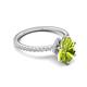 5 - Aisha 1.86 ctw Peridot (9x6 mm) Pear Shape Hidden Halo accented Lab Grown Diamond Women Engagement ring