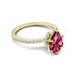 5 - Aisha 1.86 ctw Pink Tourmaline (9x6 mm) Pear Shape Hidden Halo accented Lab Grown Diamond Women Engagement ring