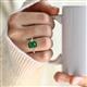 2 - Leah 2.83 ctw Created Emerald Emerald Shape (9x7 mm) Hidden Halo accented Lab Grown Diamond Engagement Ring 
