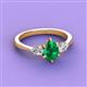 3 - Naomi 2.60 ctw Emerald Pear Shape (9x7 mm) accented Natural Diamond Three Stone Women Engagement Ring 