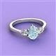 3 - Naomi 1.60 ctw Aquamarine Pear Shape (9x7 mm) accented Natural Diamond Three Stone Women Engagement Ring 