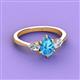 3 - Naomi 2.05 ctw Blue Topaz Pear Shape (9x7 mm) accented Natural Diamond Three Stone Women Engagement Ring 