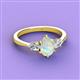 3 - Naomi 1.07 ctw Opal Pear Shape (9x7 mm) accented Natural Diamond Three Stone Women Engagement Ring 