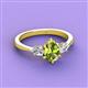 3 - Naomi 1.90 ctw Peridot Pear Shape (9x7 mm) accented Natural Diamond Three Stone Women Engagement Ring 