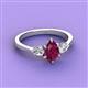 3 - Naomi 1.85 ctw Rhodolite Garnet Pear Shape (9x7 mm) accented Natural Diamond Three Stone Women Engagement Ring 