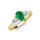 4 - Naomi 2.60 ctw Emerald Pear Shape (9x7 mm) accented Natural Diamond Three Stone Women Engagement Ring 
