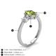 5 - Naomi 1.90 ctw Peridot Pear Shape (9x7 mm) accented Natural Diamond Three Stone Women Engagement Ring 